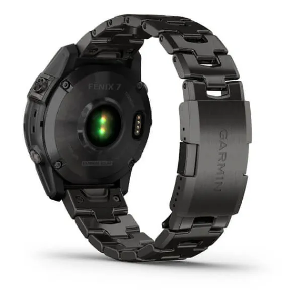 Garmin Fenix 7 Sapphire Solar Hiilenharmaa DLC-titaani Ja Titaaniranneke + Silikoniranneke 010-02540-39 Sale