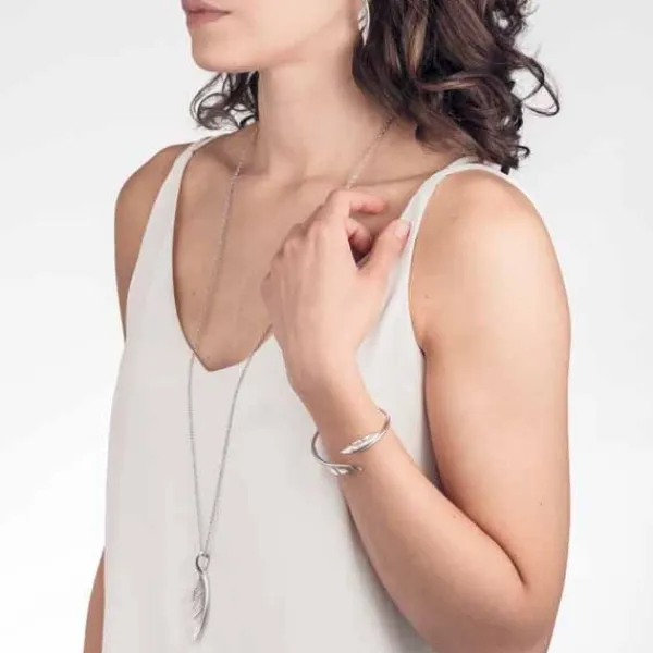 Lumoava Höyhen Hopearanneketju/koru L53208000590 Cheap